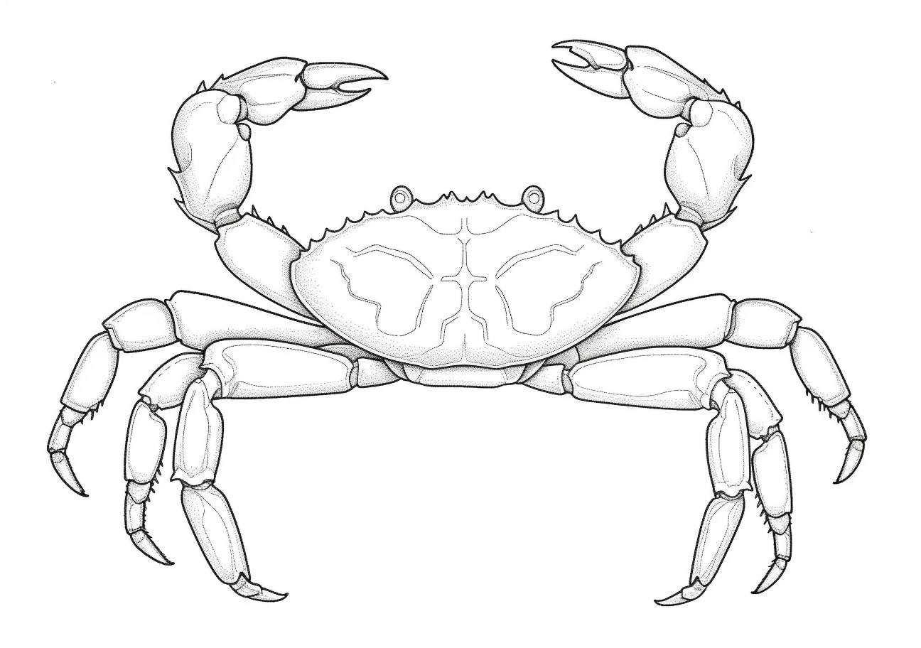 Crabs Coloring Pages, Simple cangrejo