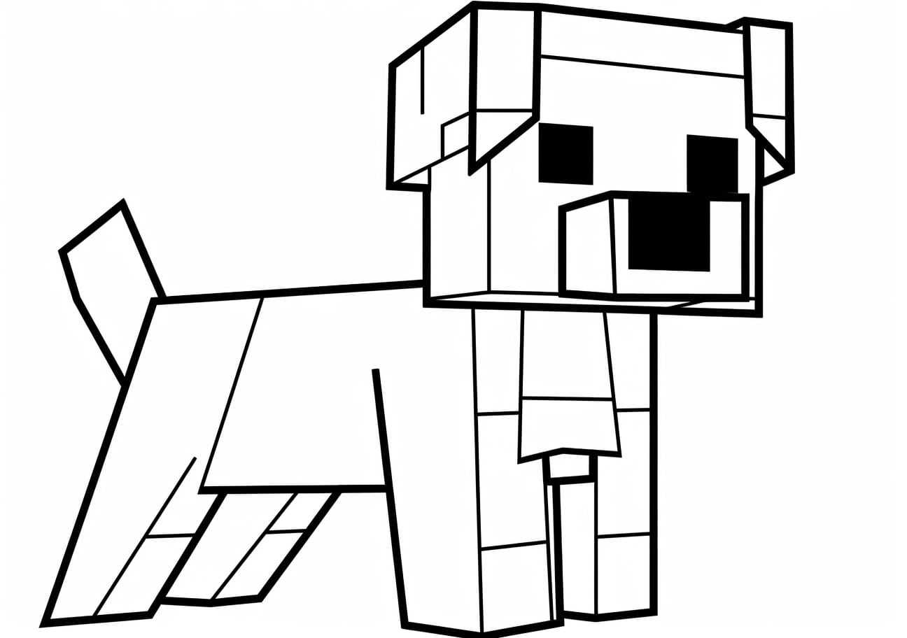 Dog Coloring Pages, minecraft dog model. coloring