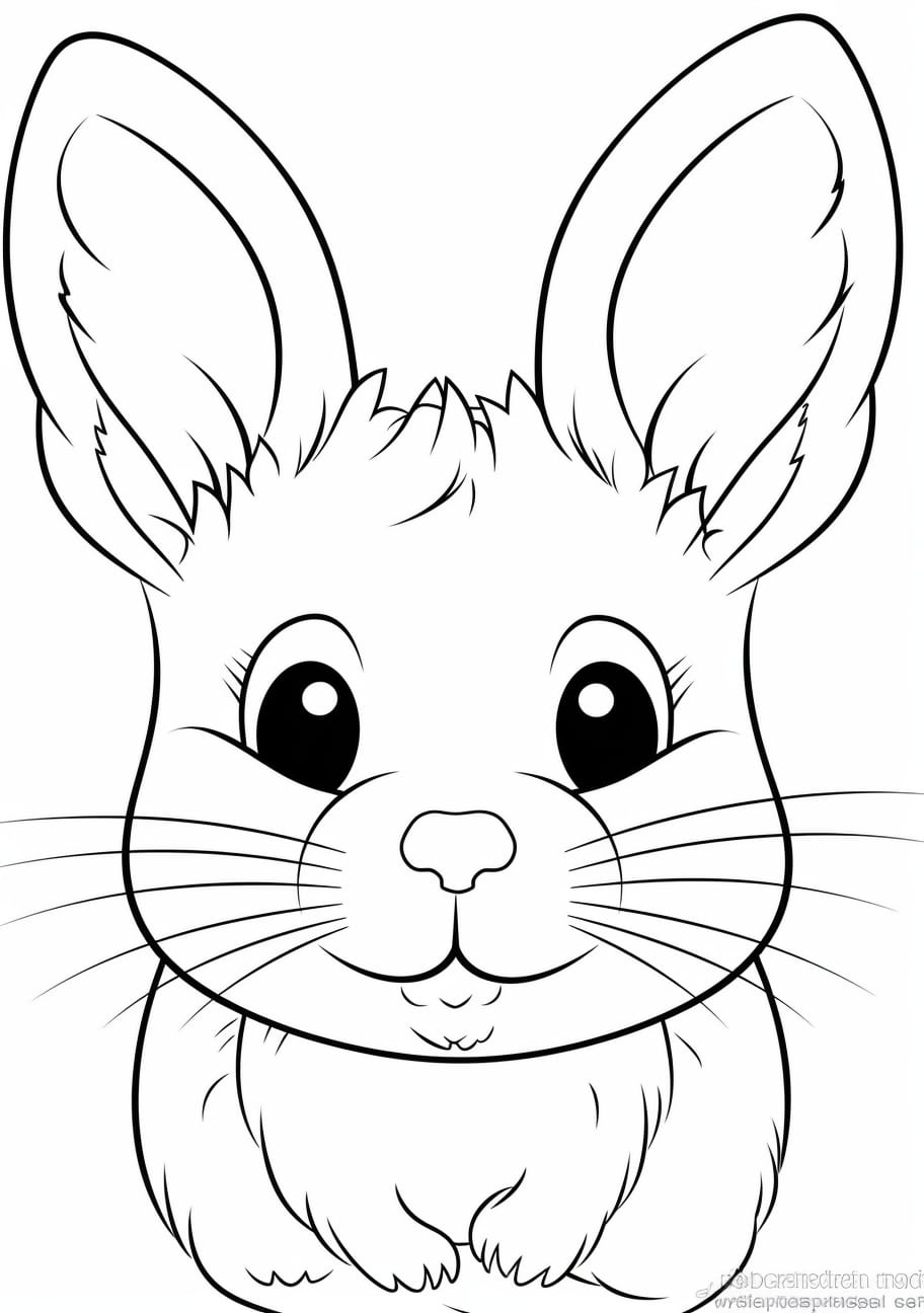 Chinchilla Coloring Pages, Cartoon face of Chinchilla