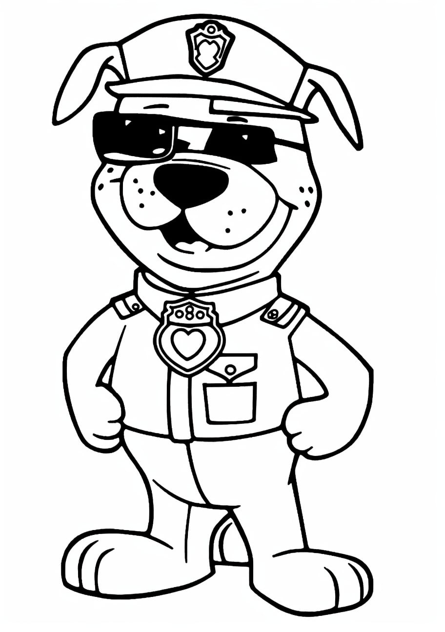 Dog Coloring Pages, chiot policier