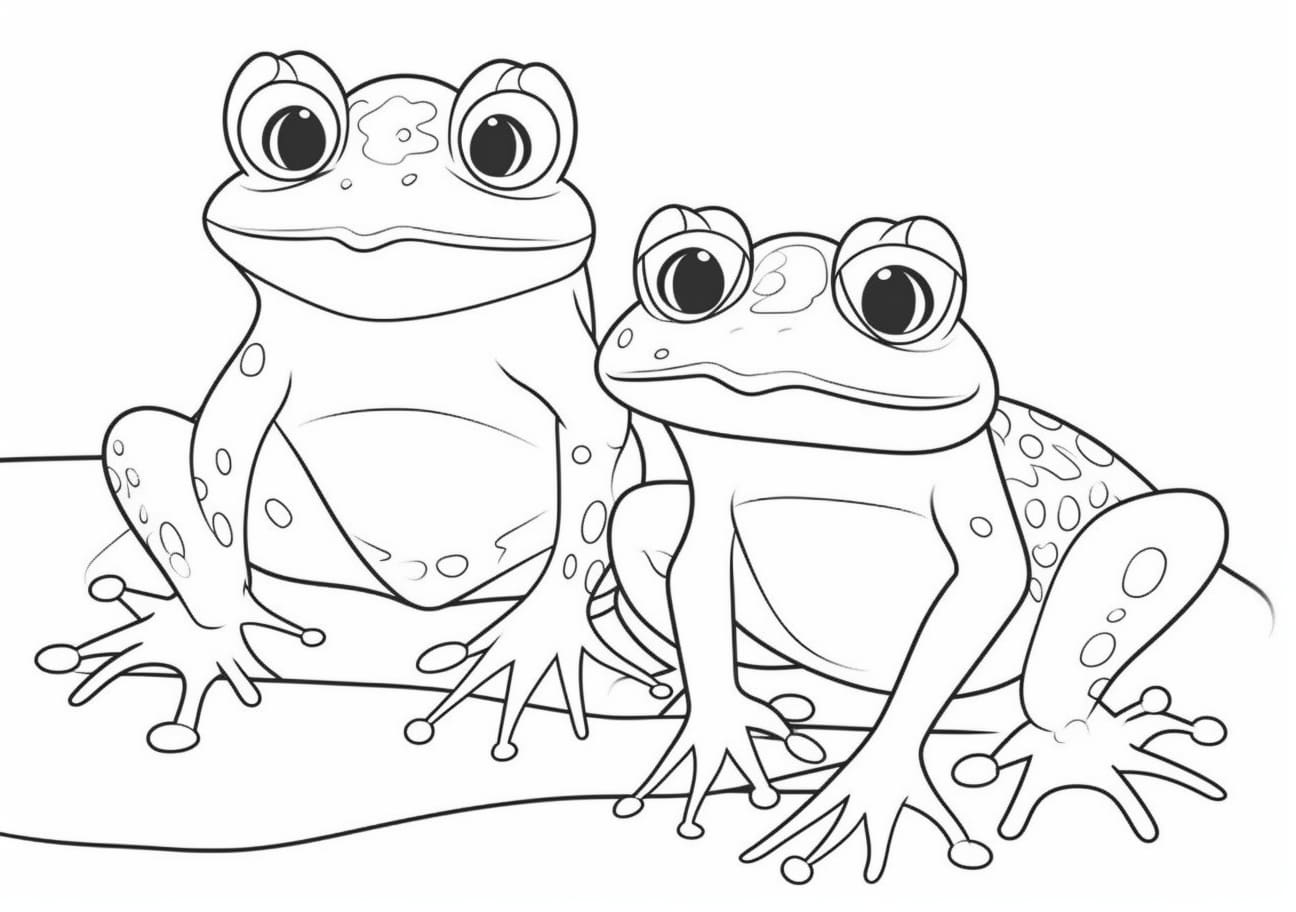 Frog Coloring Pages, cartoon frogs