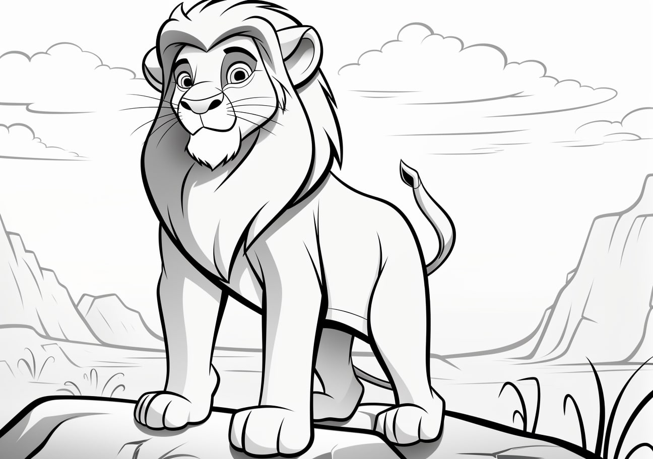 The Lion King Coloring Pages, popular lion picture