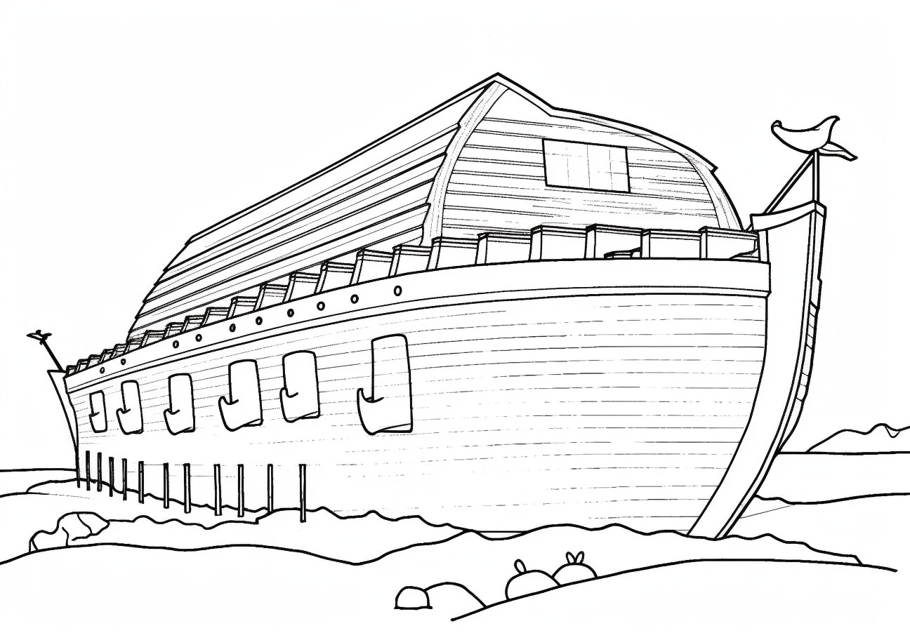 Noah's Ark Coloring Pages, Noah's ark on the water