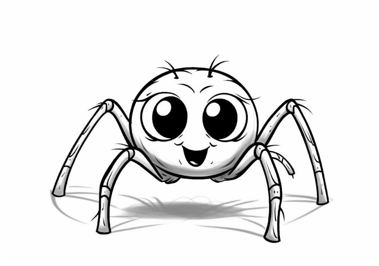 Spiders Coloring Pages, cartoon baby spider