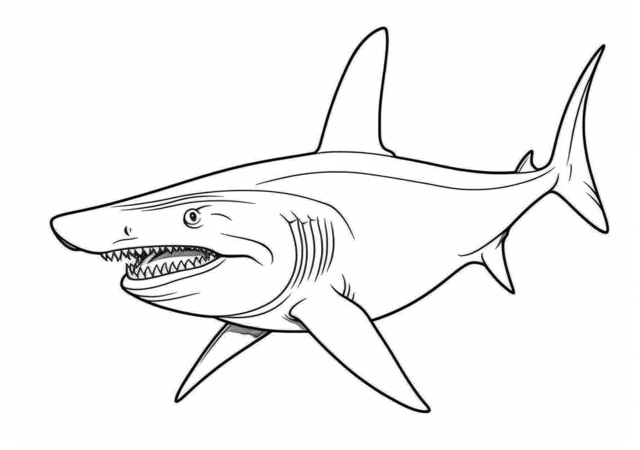 Shark Coloring Pages, requin marteau