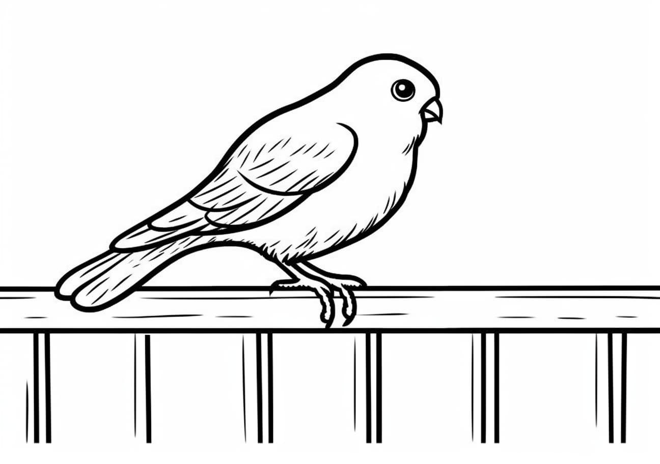 Zoo animals Coloring Pages, a bird on a staple