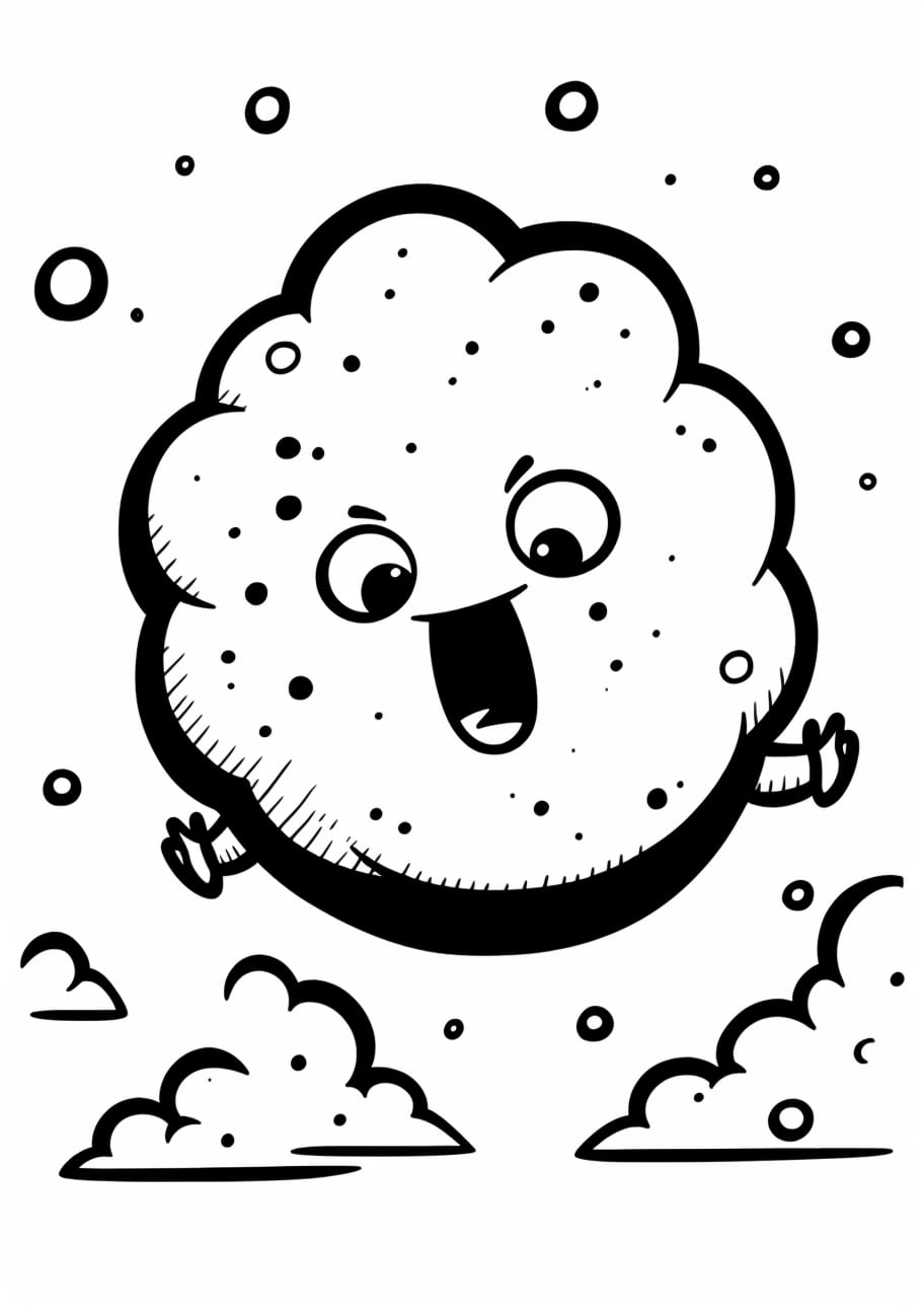 Asteroid Coloring Pages, Cartoon Asteroid