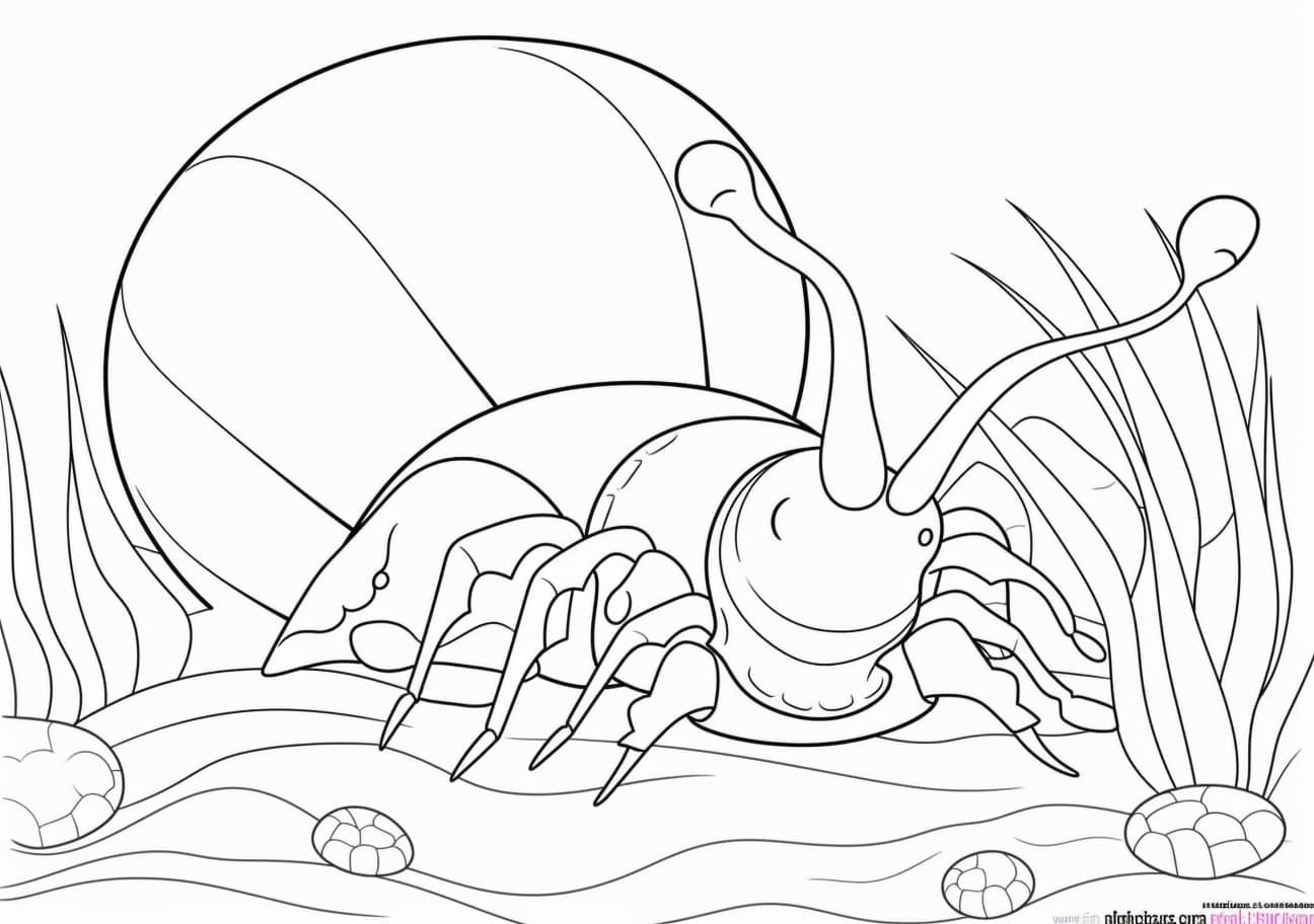 Crabs Coloring Pages, hermit crab