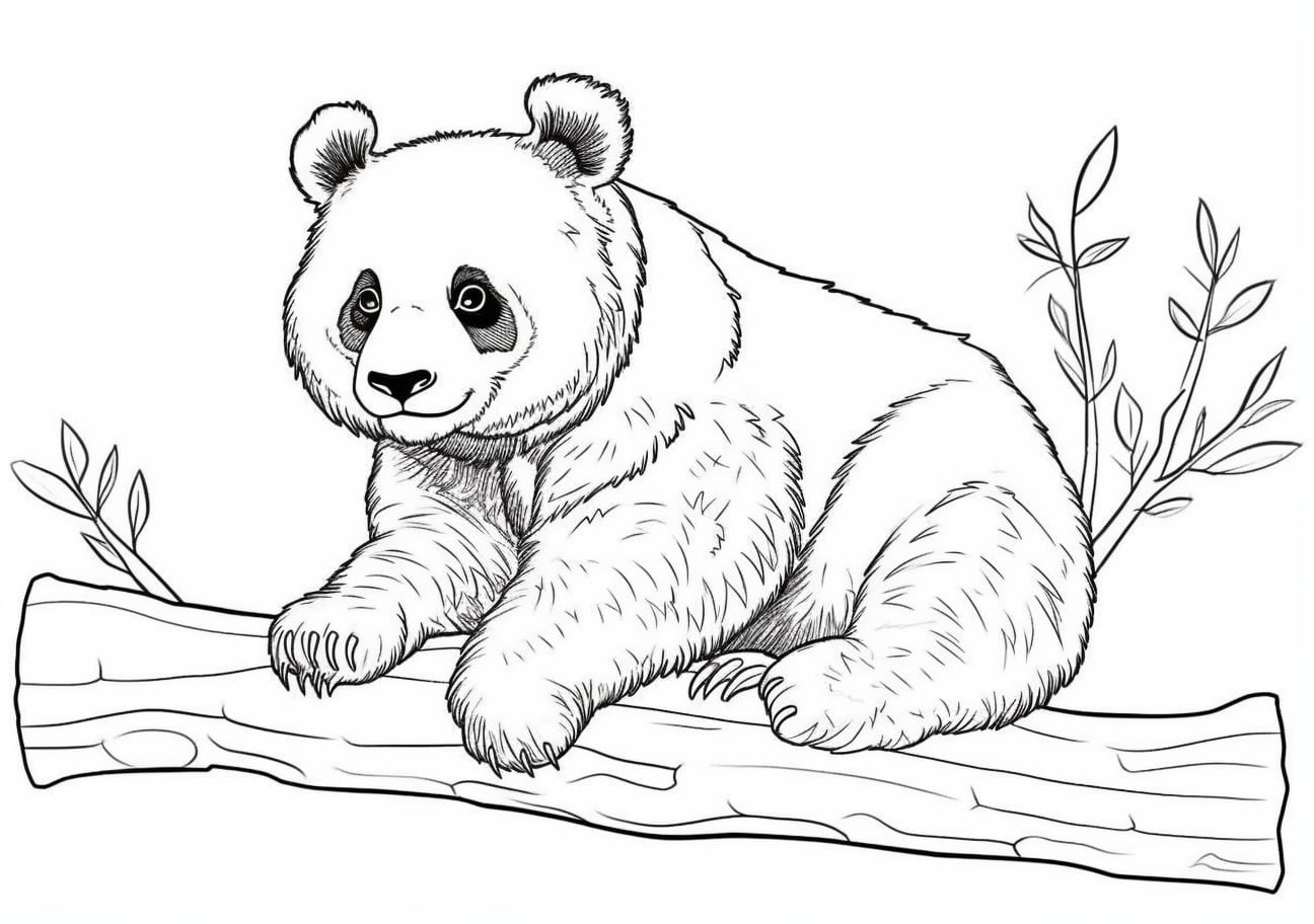 Panda Coloring Pages, Realistic Panda