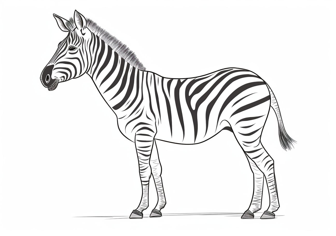 Zebra Coloring Pages, Zebra, simple model