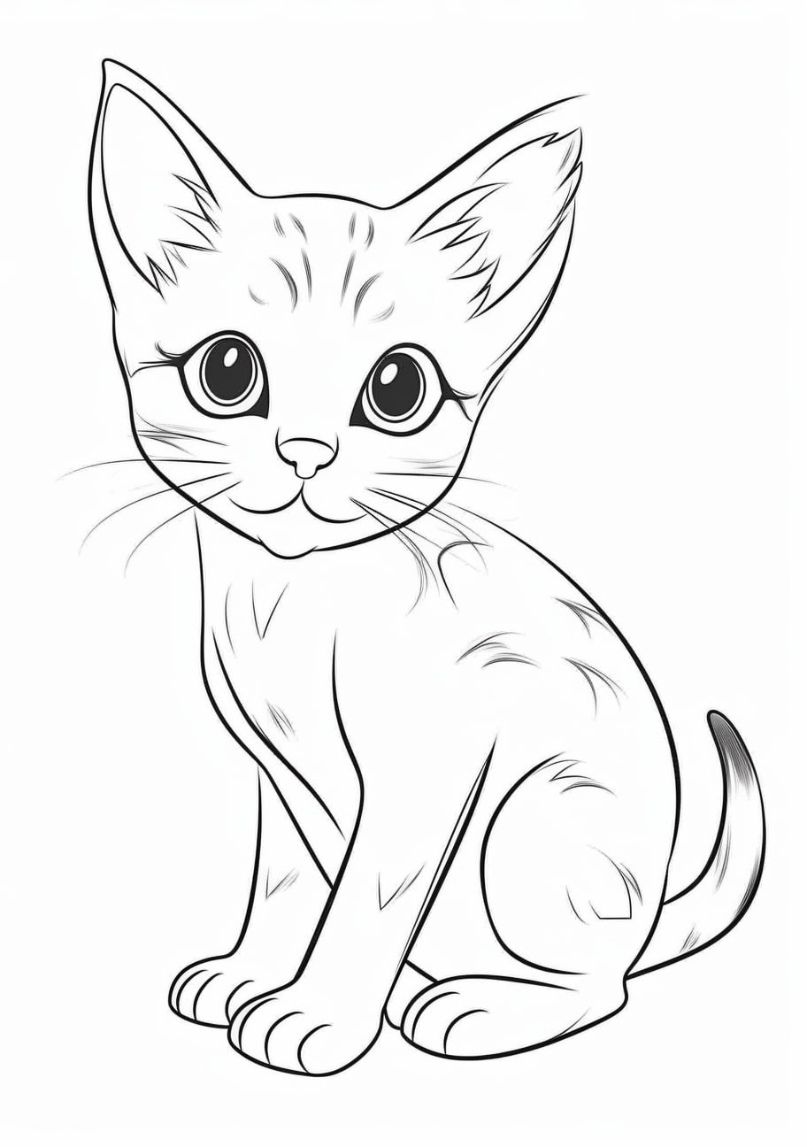 Kitten Coloring Pages, キティちゃんの座布団