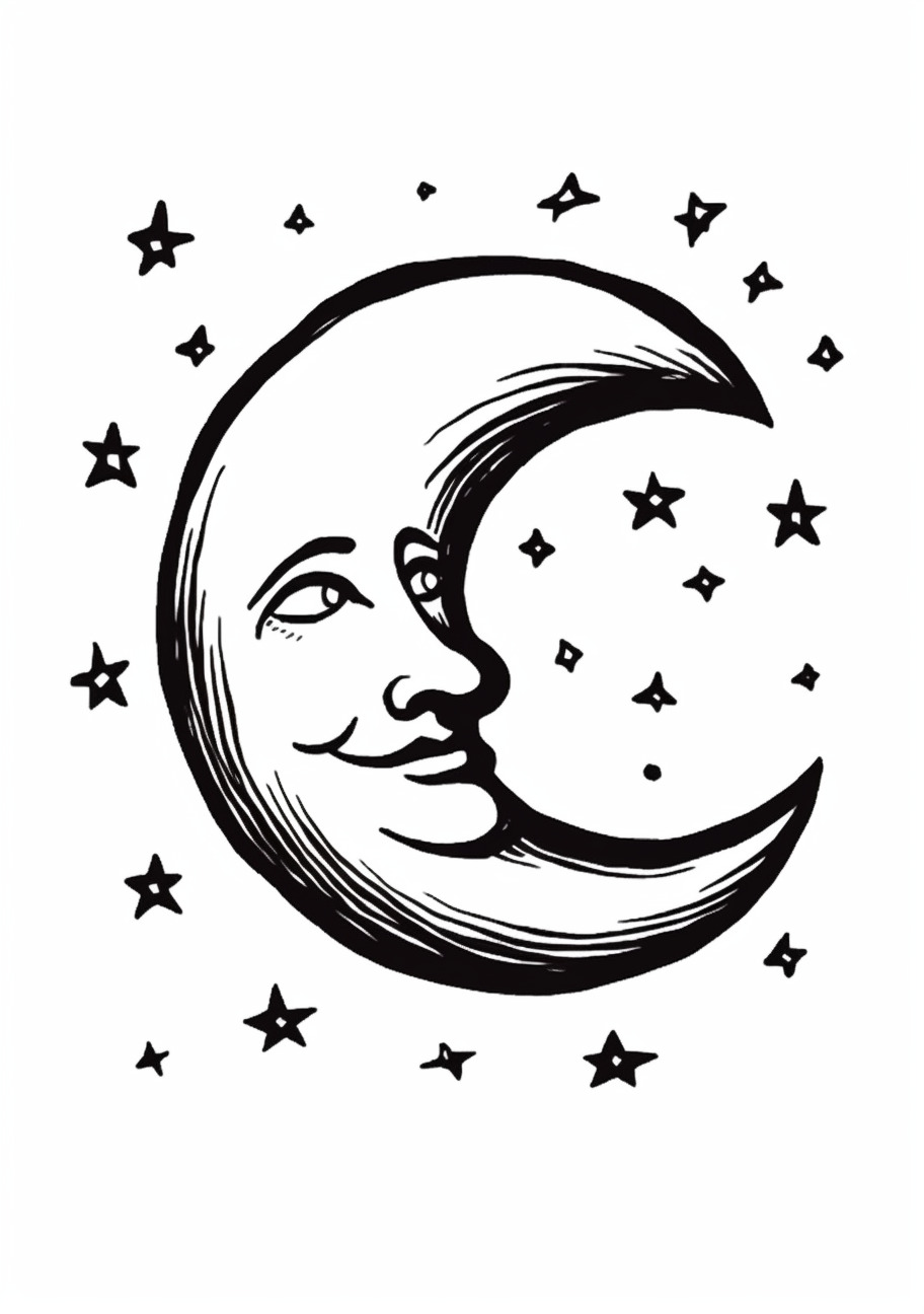 Moon Coloring Pages, Great moon