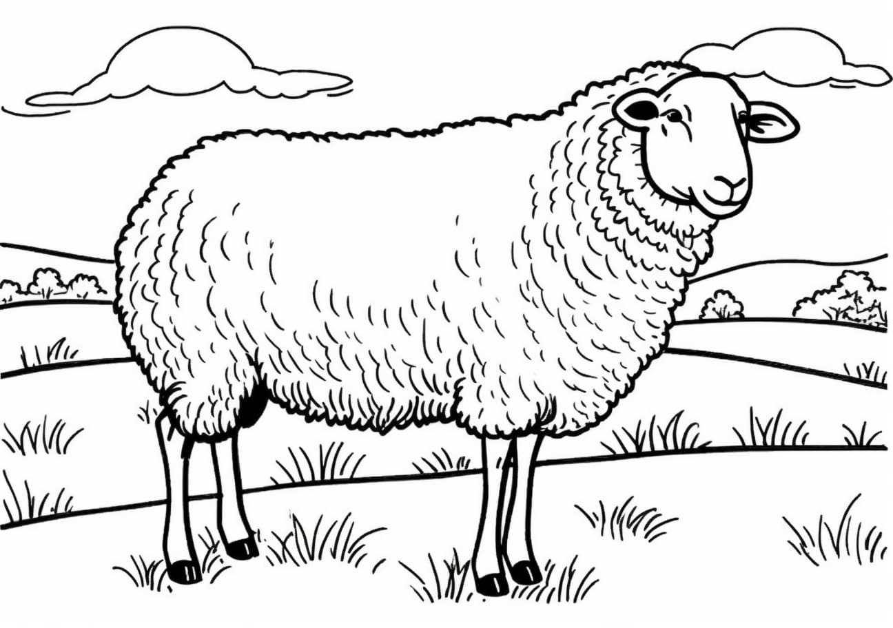 Sheep Coloring Pages, リアルな羊