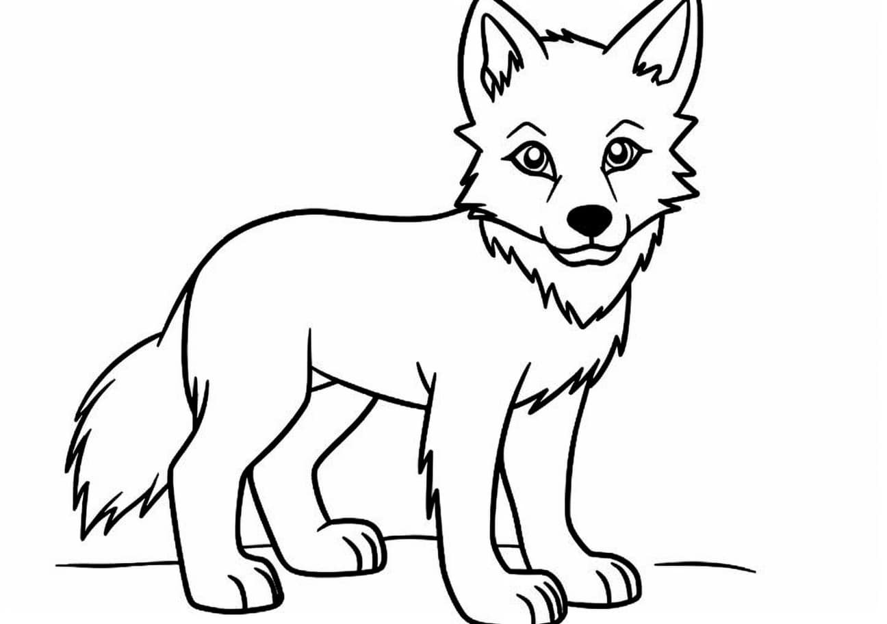 Wolf Coloring Pages, petite image simple, enfant loup