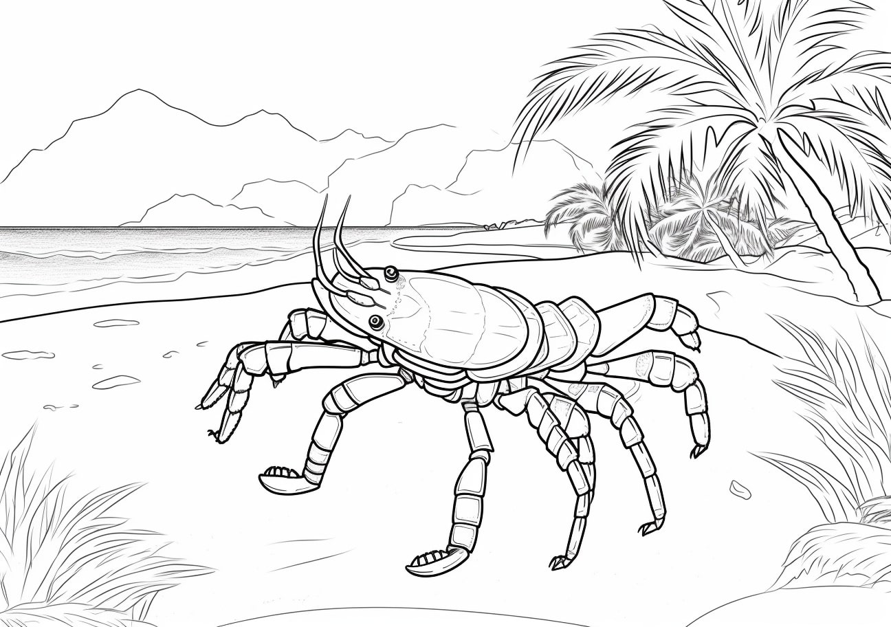 Crabs Coloring Pages, coconut crab