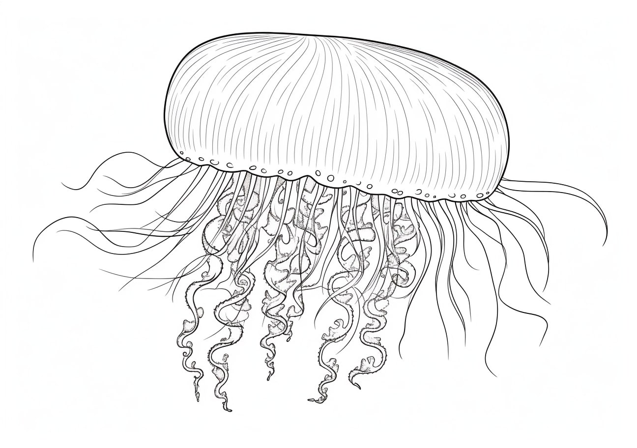 Jellyfish Coloring Pages, méduse réaliste