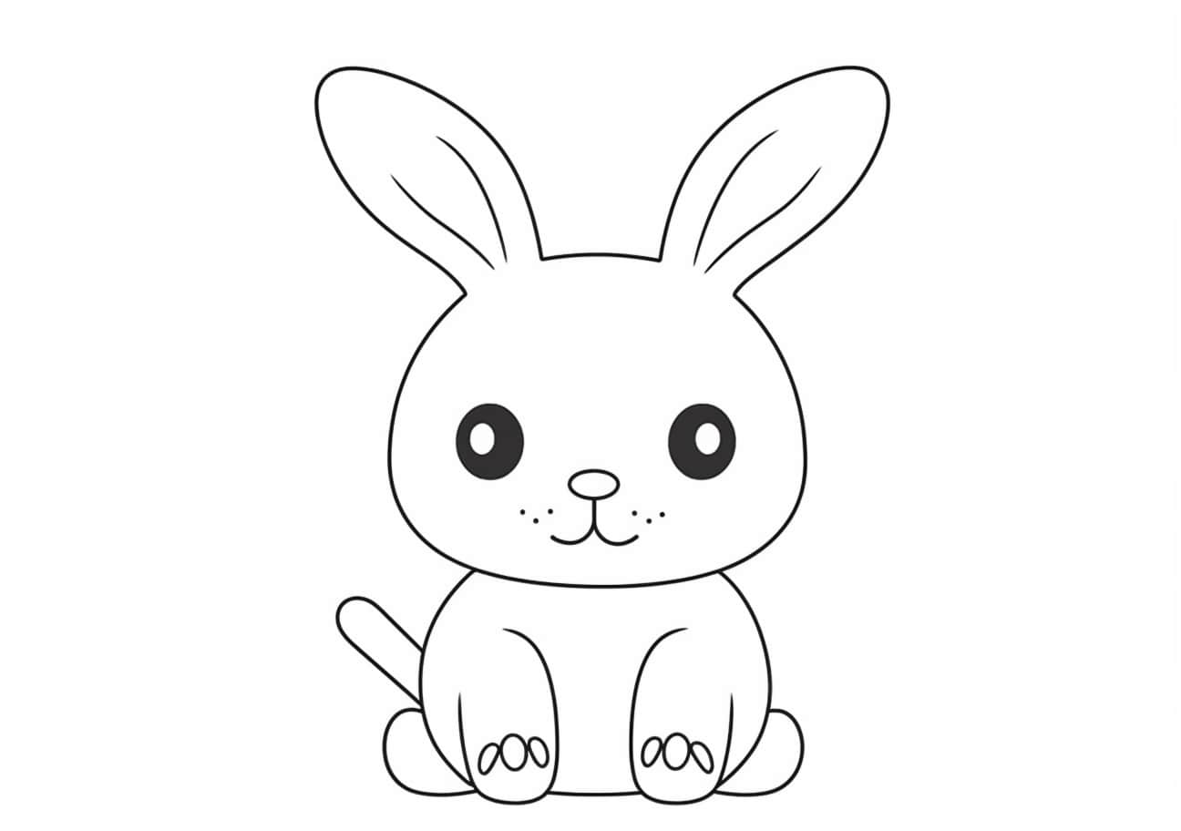 Cute bunny Coloring Pages, rabbit coloring page vector