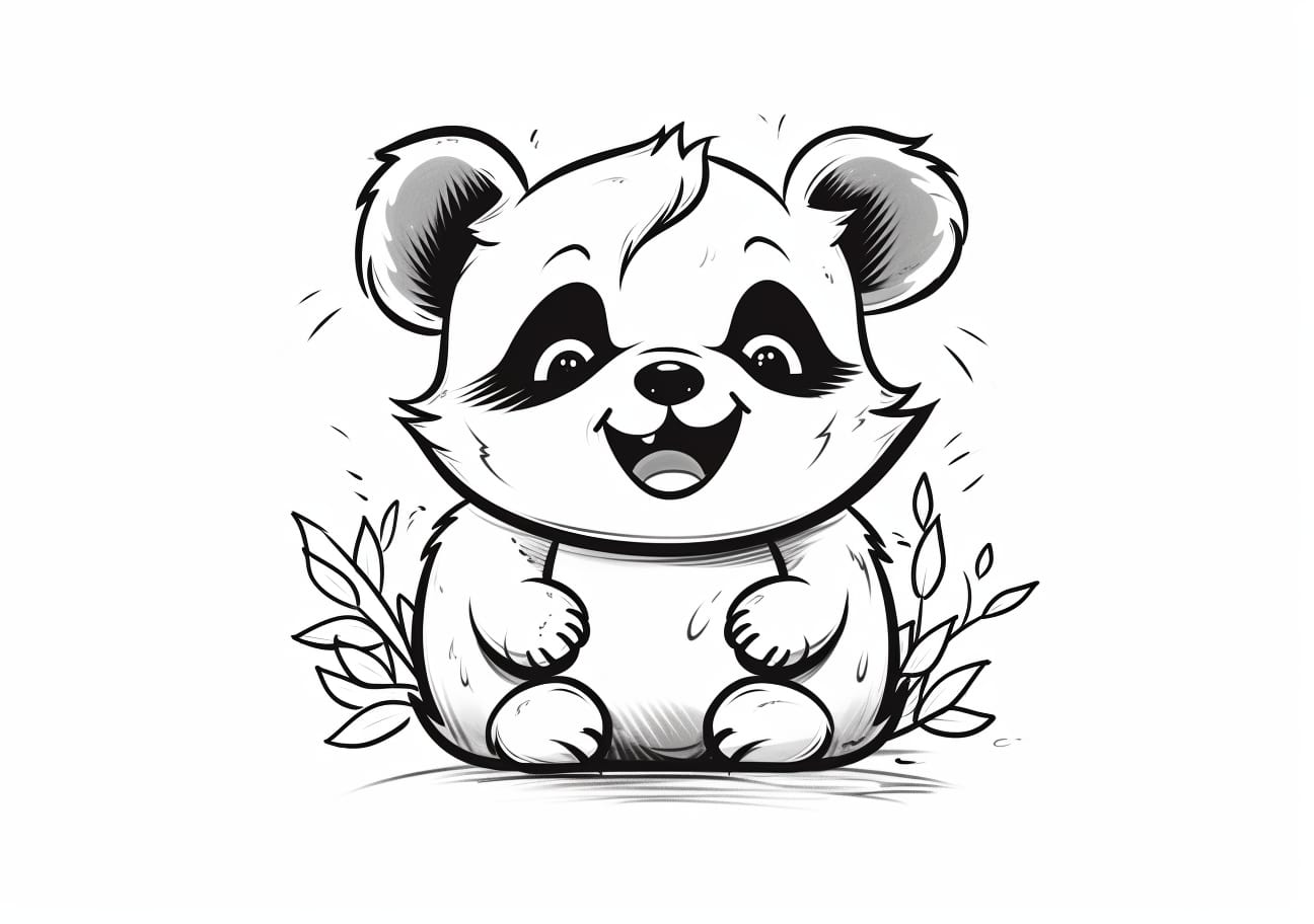 Panda Coloring Pages, Small cute Panda