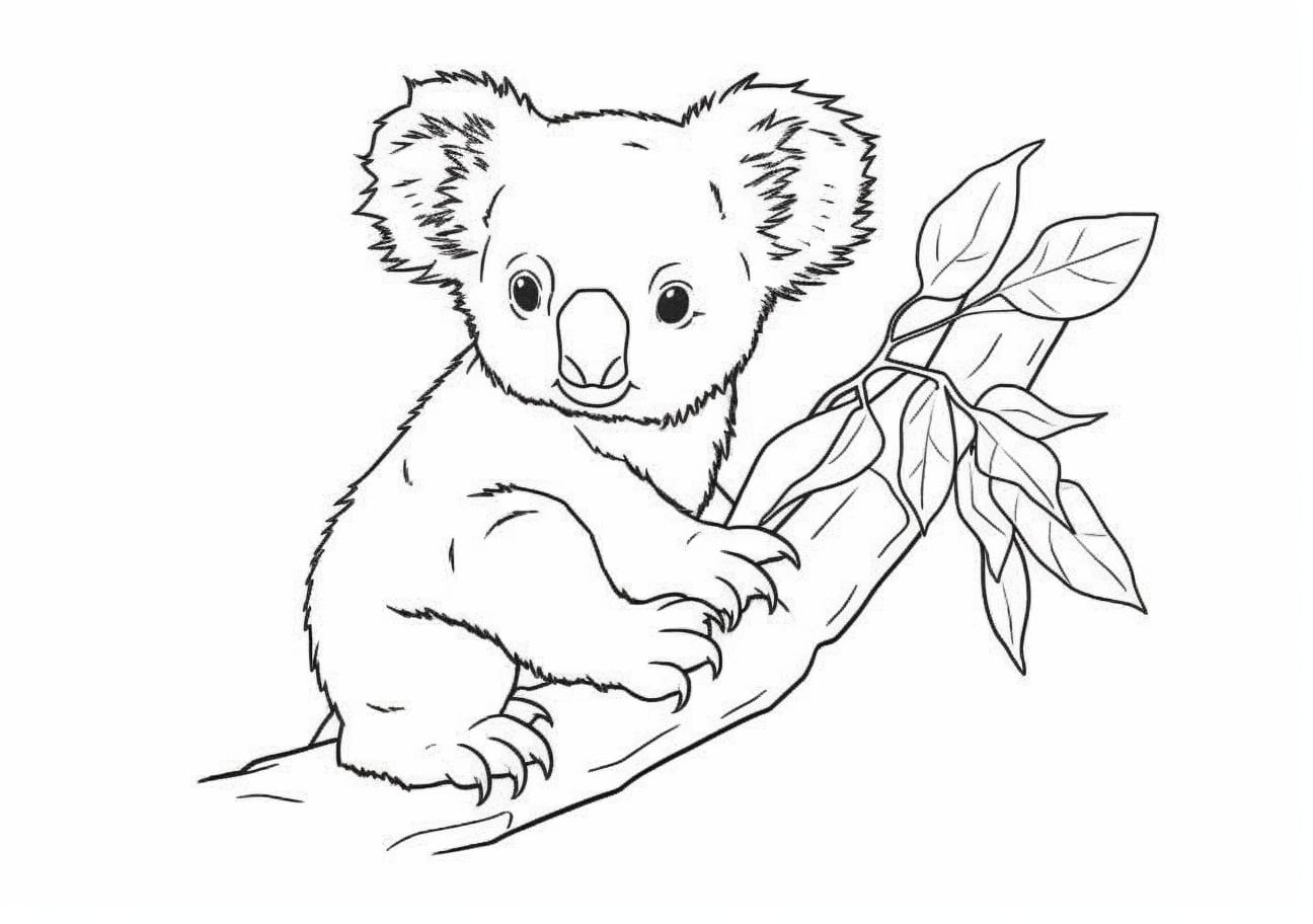 Koalas Coloring Pages, Adult Koala