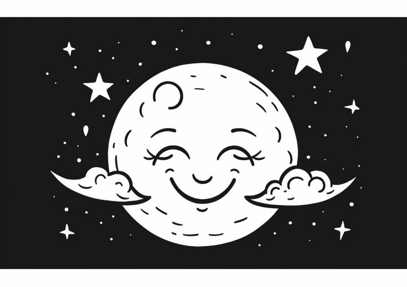 Moon Coloring Pages, Luna de dibujos animados