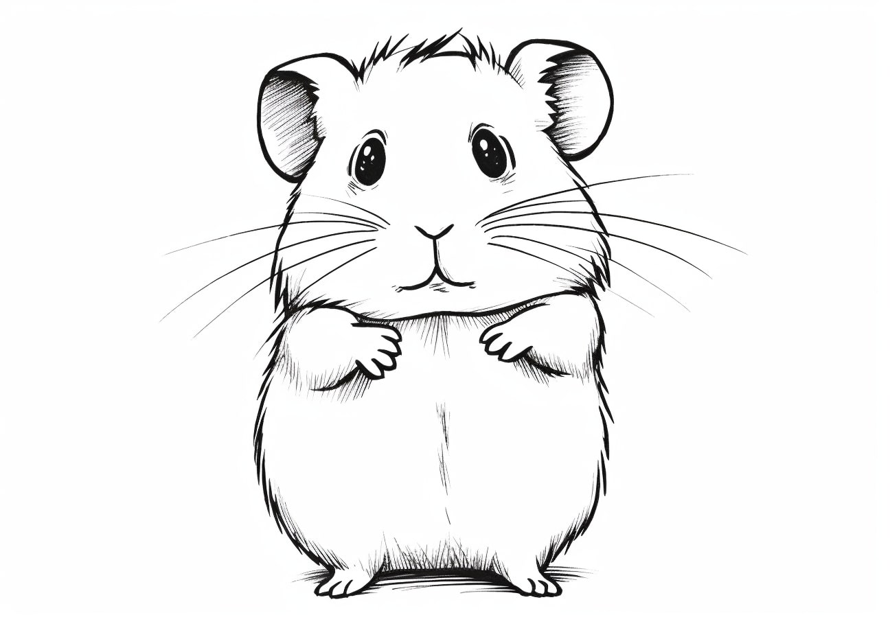 Hamsters Coloring Pages, Hamster triste