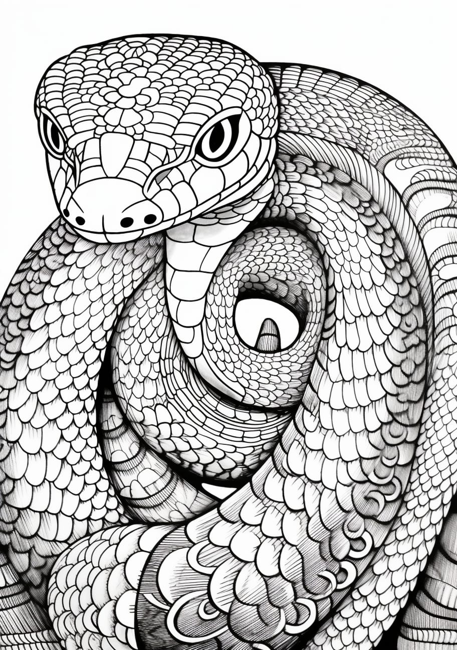 Snake Coloring Pages, Zentagle Snake