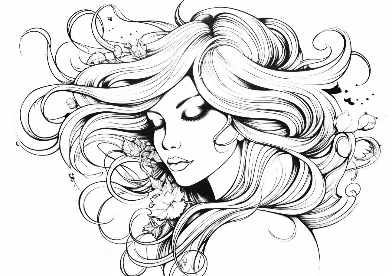 People Coloring Pages, Hermosa mujer