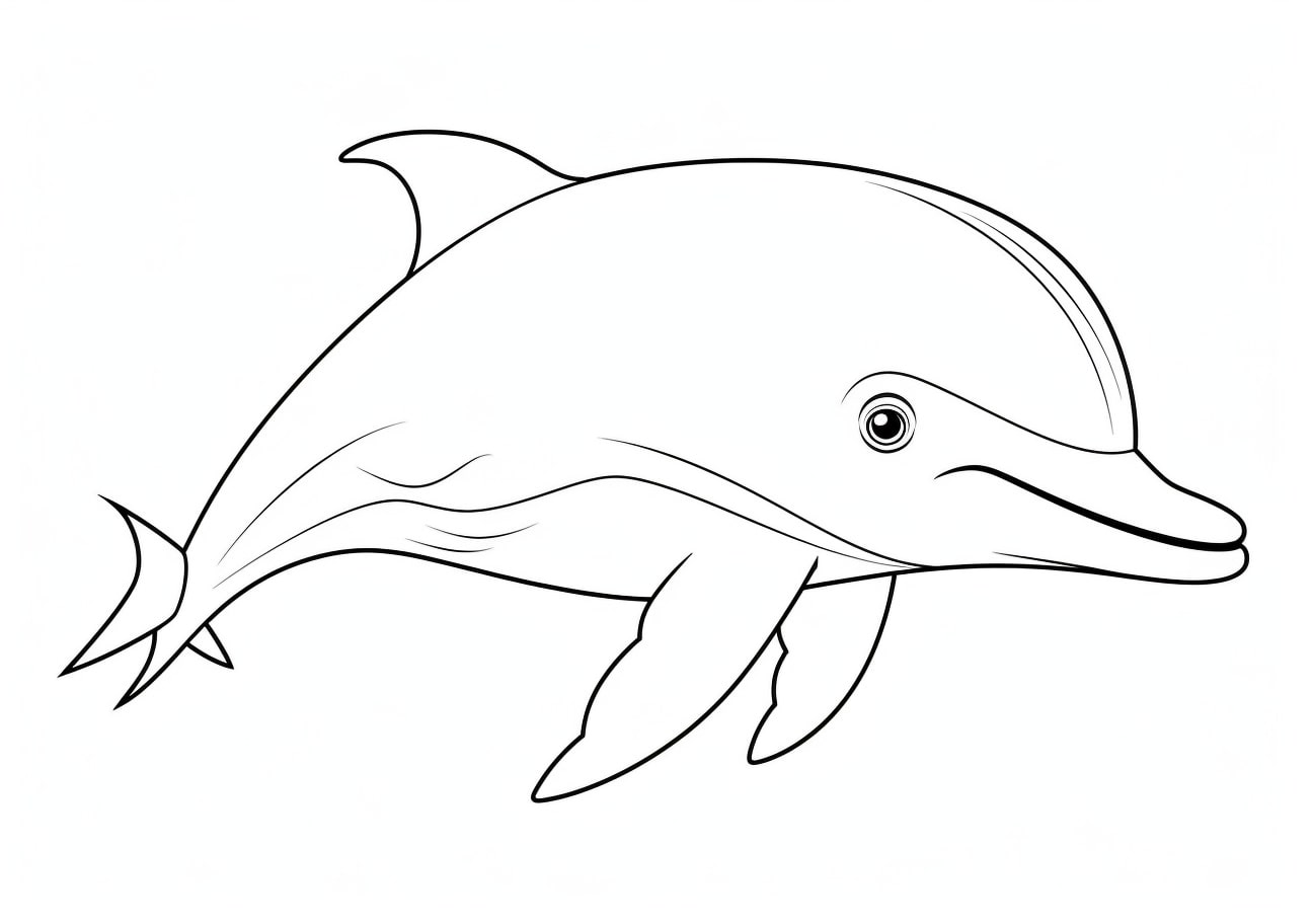 Dolphin Coloring Pages, カートゥーンイルカ