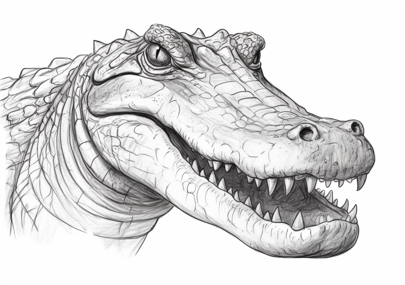 Crocodile Coloring Pages, cocodrilo realista