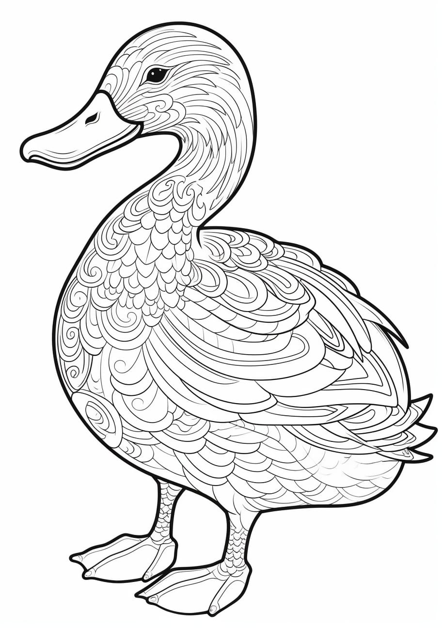 Ducks Coloring Pages, zentagle Duck