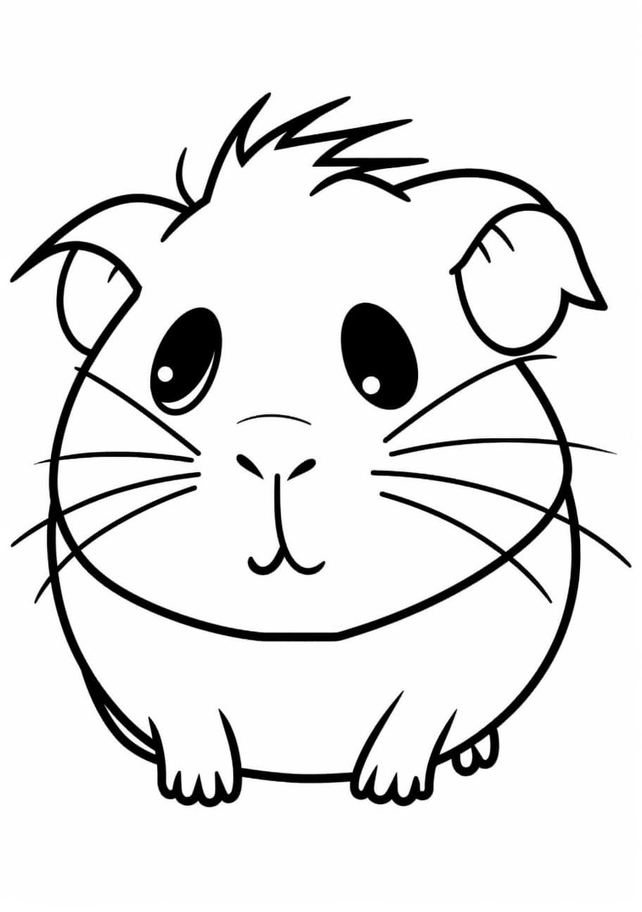 Guinea pig Coloring Pages, 漫画のテンジクネズミ
