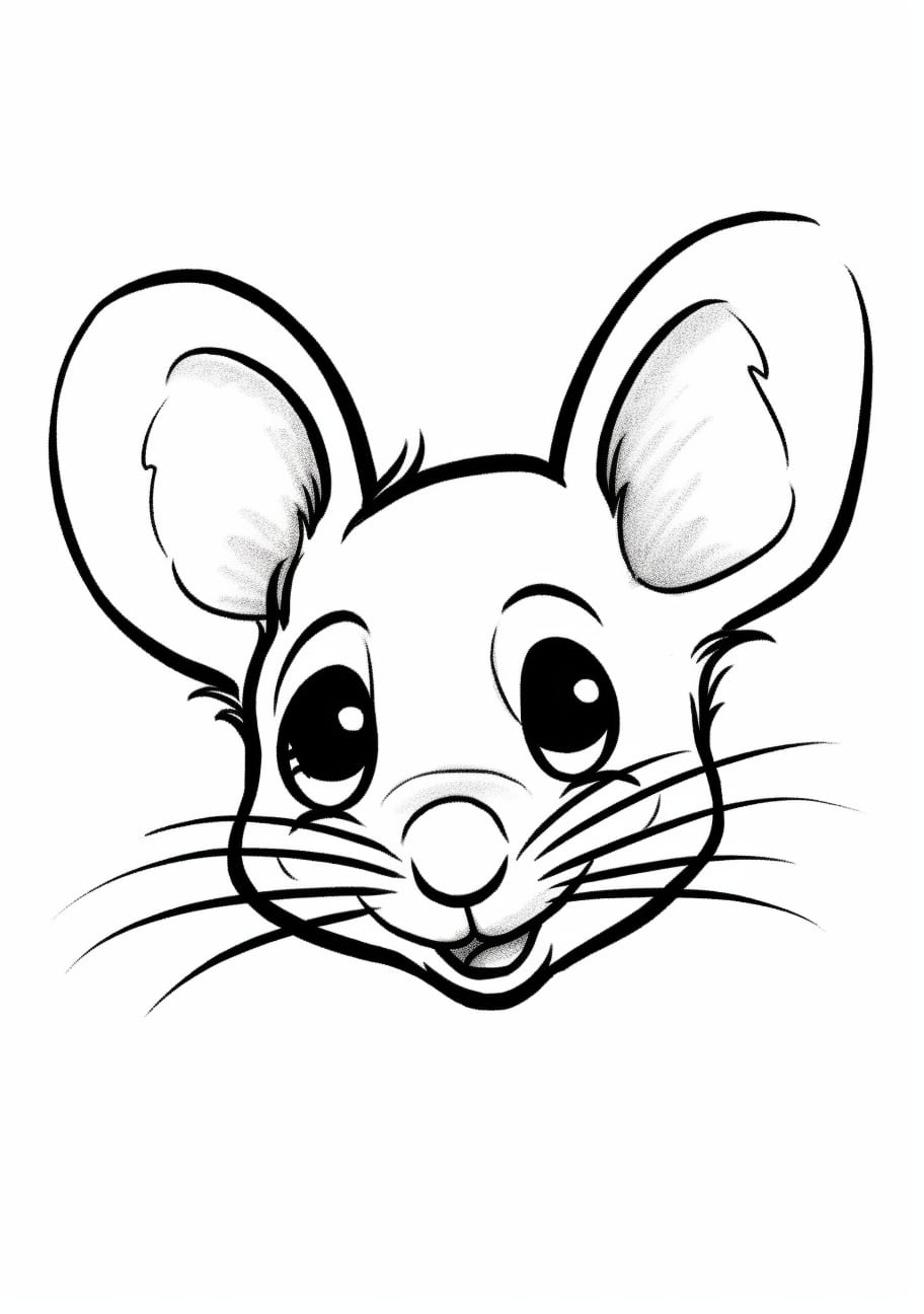 Mice Coloring Pages, Cartoon Mouse face