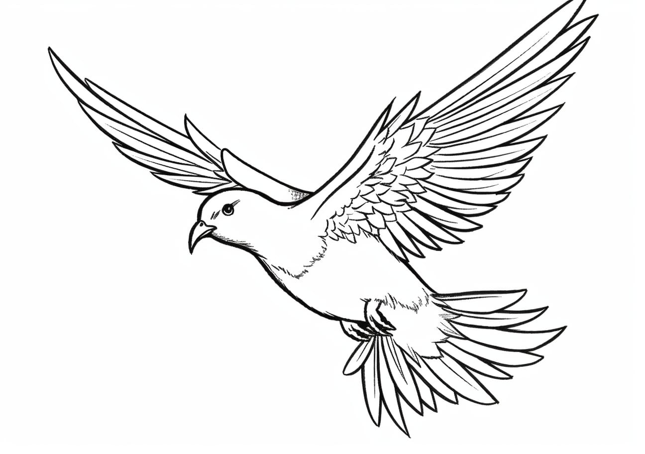 Birds Coloring Pages, Bird flying