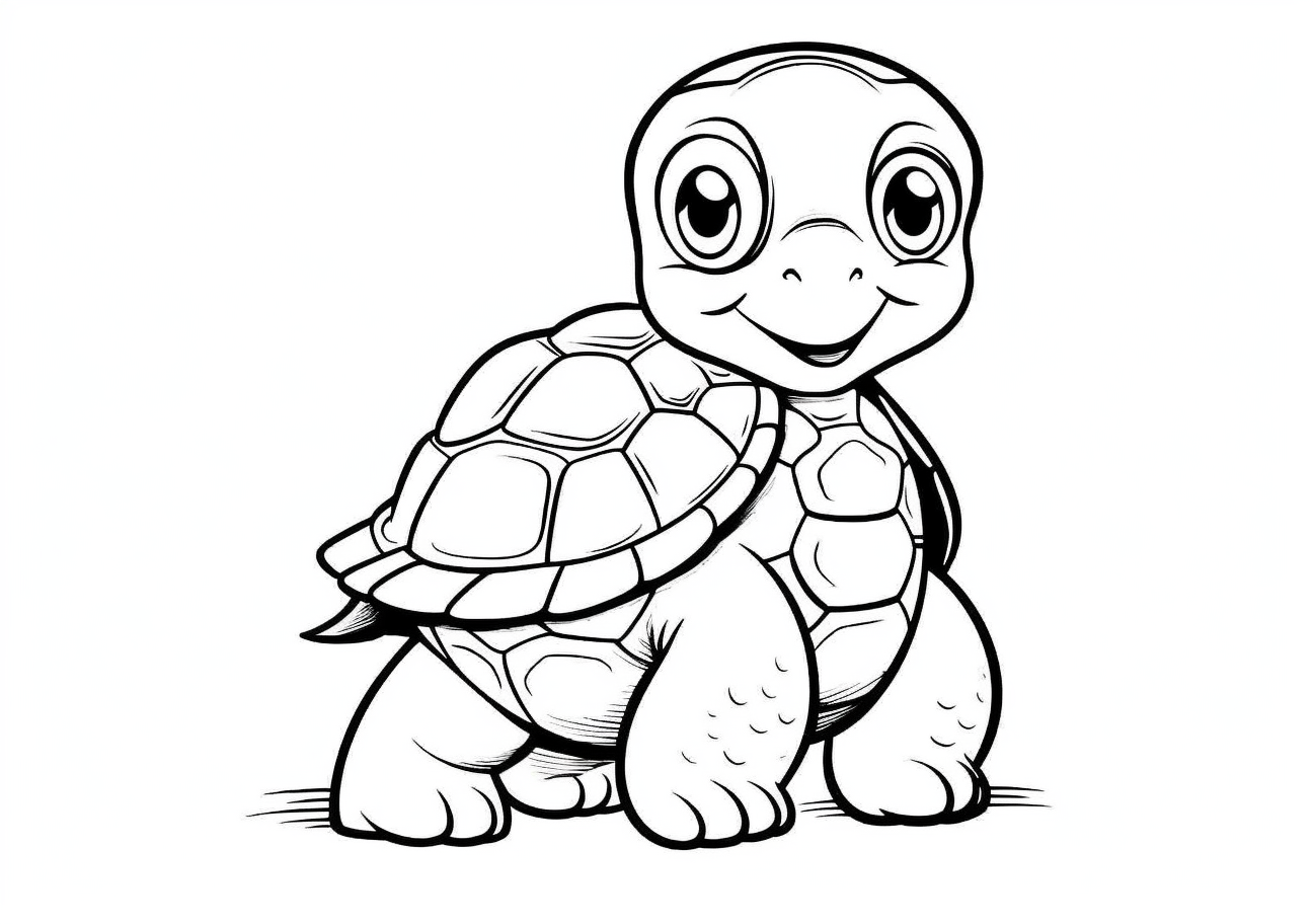 Turtle Coloring Pages, かわいい亀