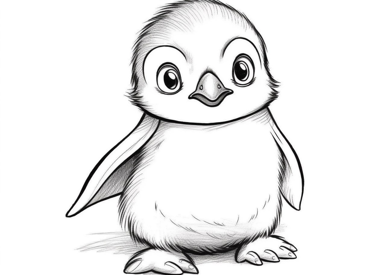 Penguin Coloring Pages, Baby Penguin