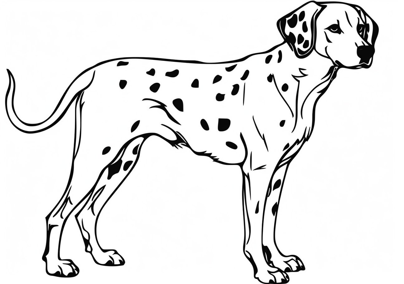 Dog Coloring Pages, dalmation adult dog