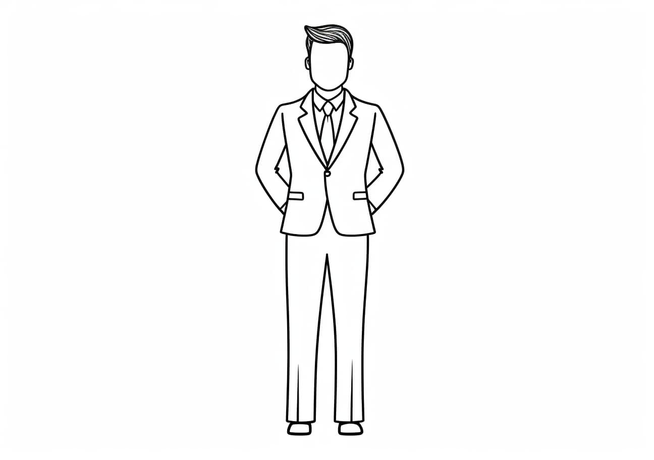 People Coloring Pages, Business man model