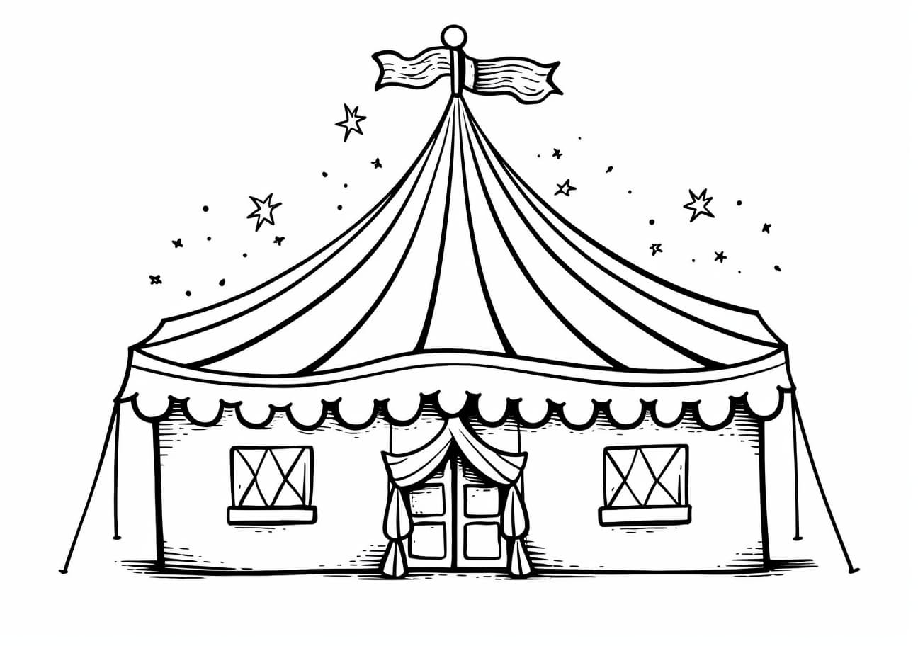 Circus & Carnival Coloring Pages, Circus tent