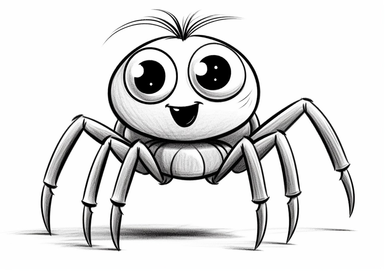 Spiders Coloring Pages, Cartoon spider laugh (rire d'araignée)