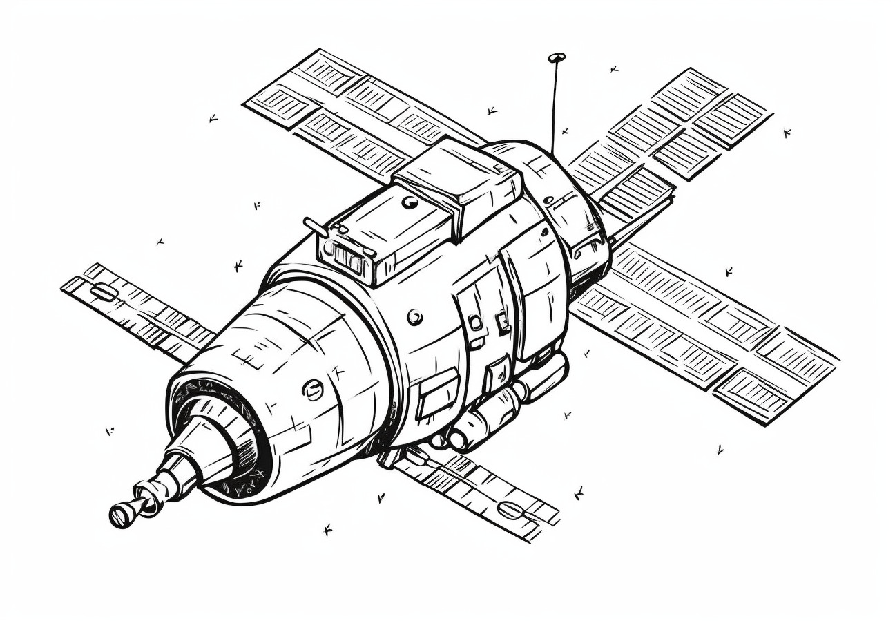 Satellite Coloring Pages, Space satellite