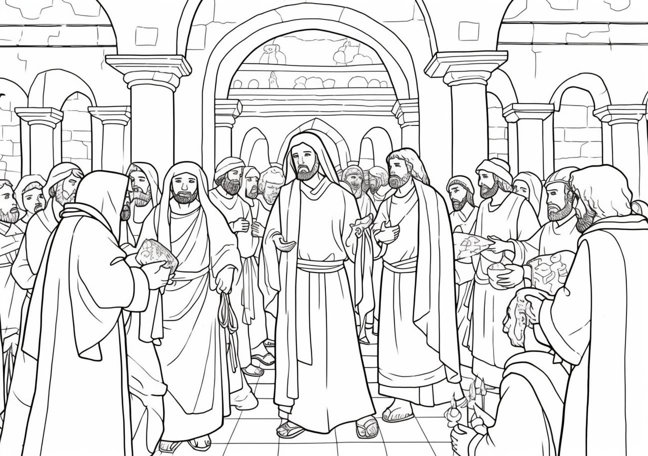Jesus Coloring Pages, Jesus in the Temple