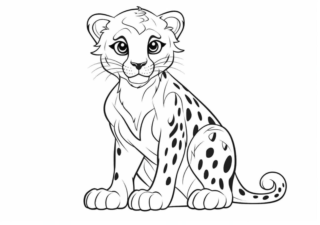Leopards Coloring Pages, Cute baby Leopard