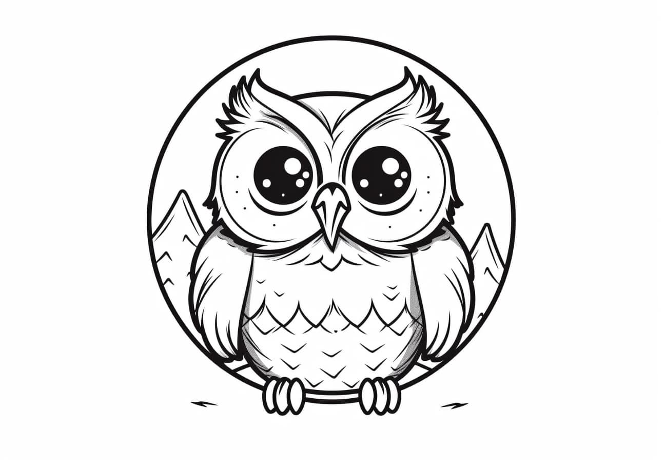Owl Coloring Pages, émoji hibou