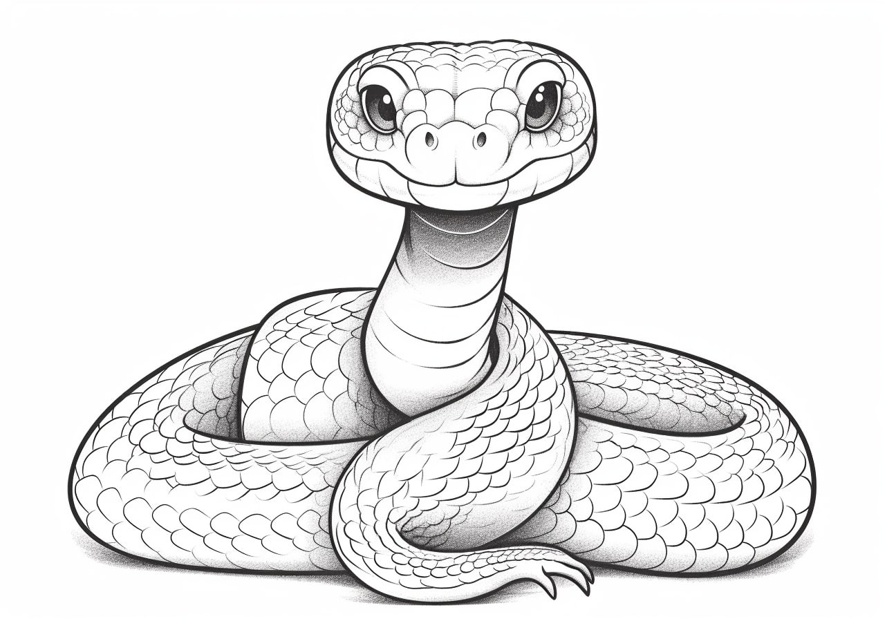 Snake Coloring Pages, Cartoon Snake