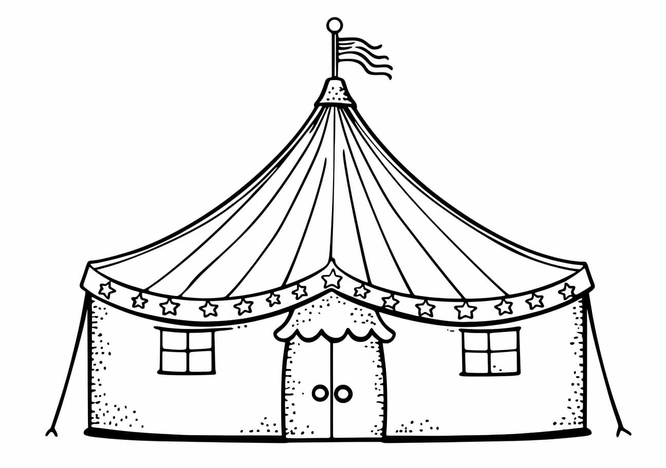 Circus & Carnival Coloring Pages, Circus Tent
