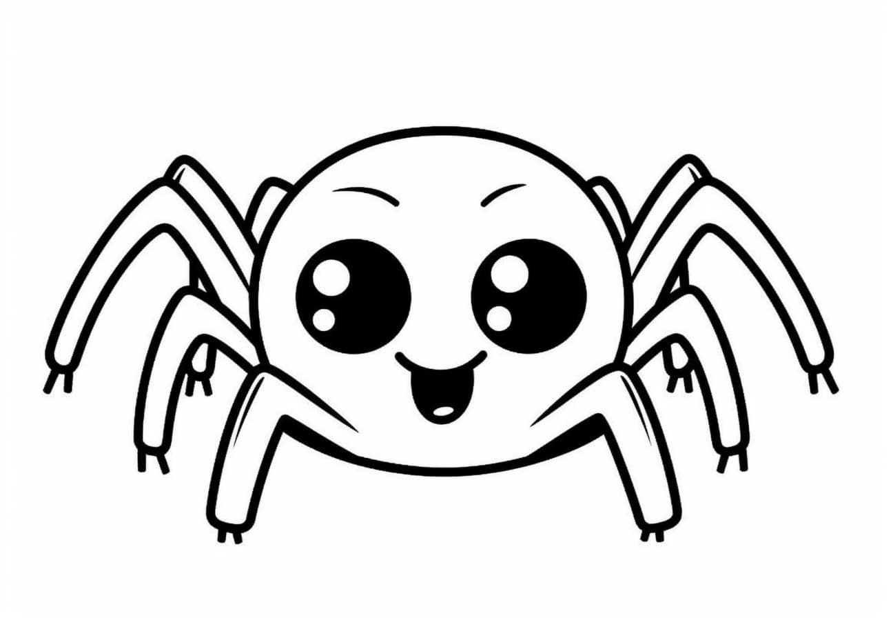 Spiders Coloring Pages, Emoji de araña sonriente