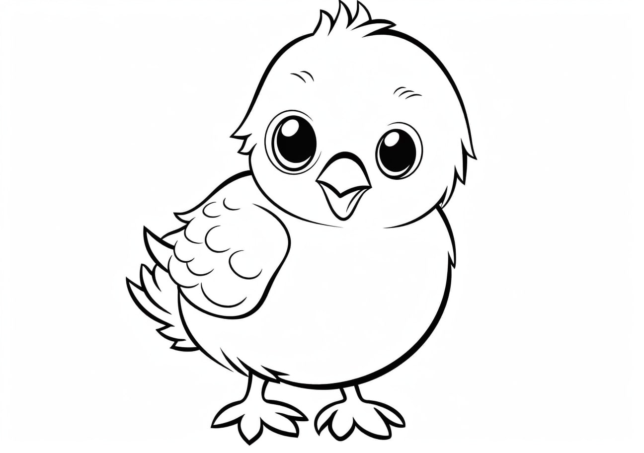 Baby chicks Coloring Pages, joli poussin