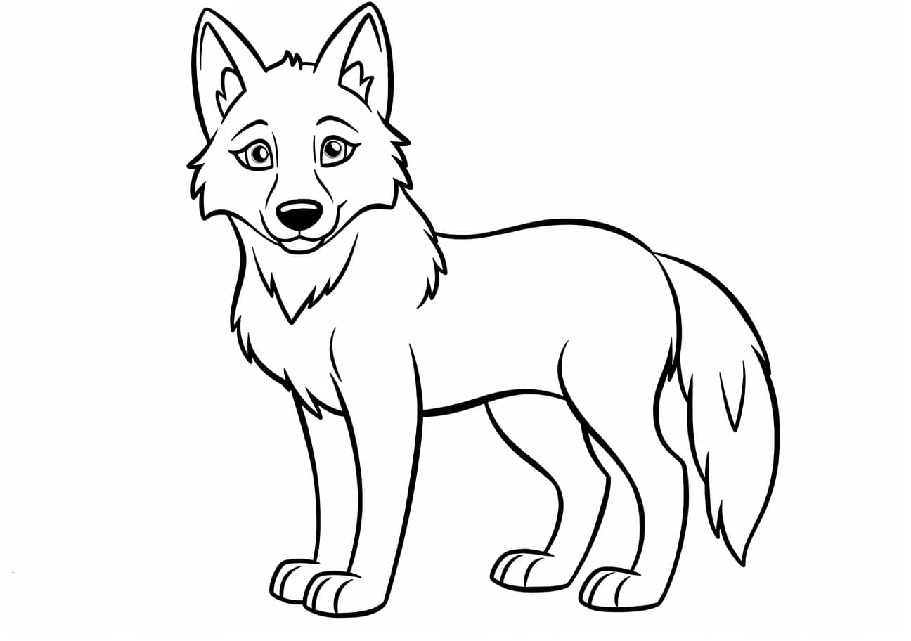 Wolf Coloring Pages, Old cartoon wolf
