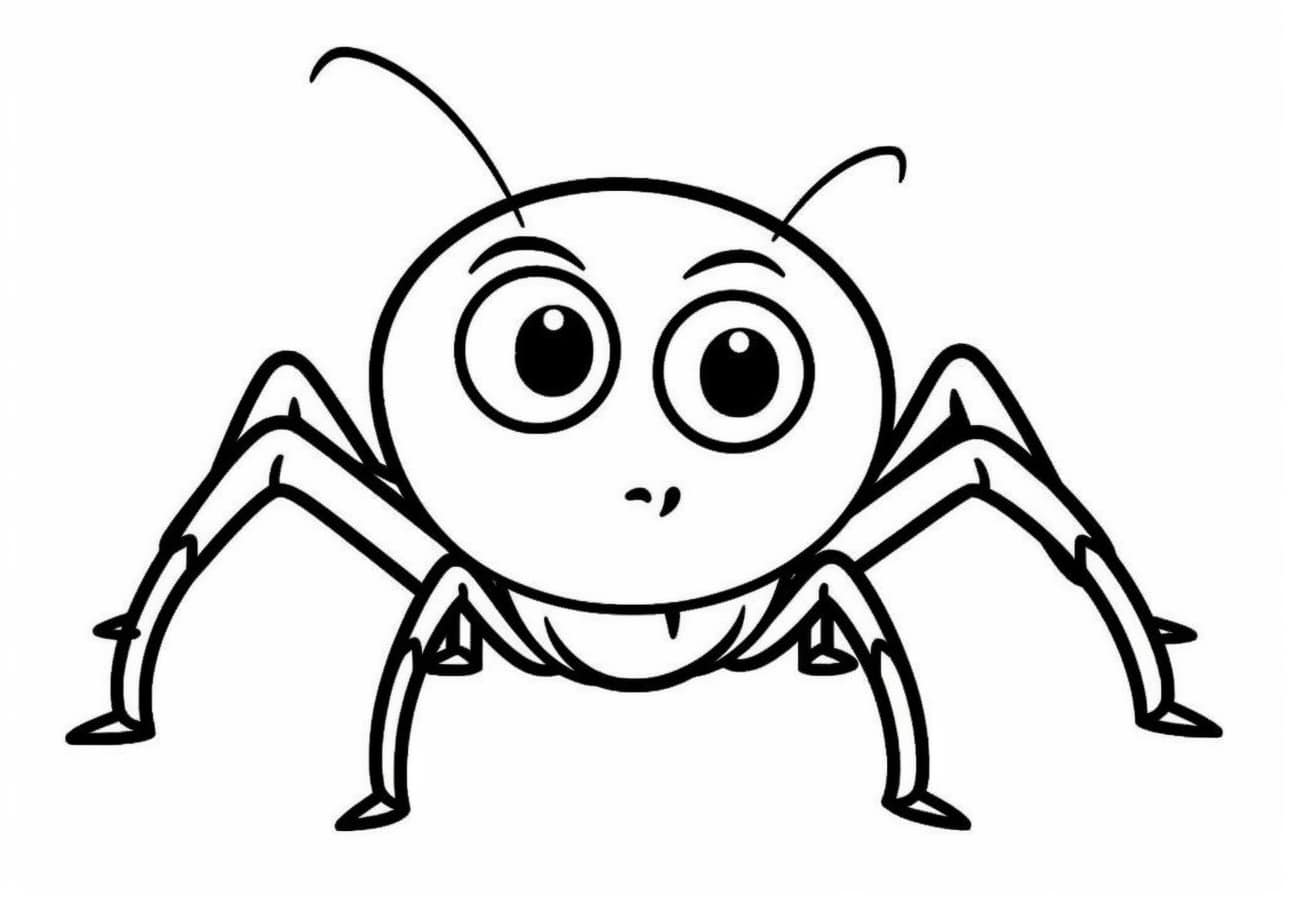 Spiders Coloring Pages, Cartoon Spider (araignée)
