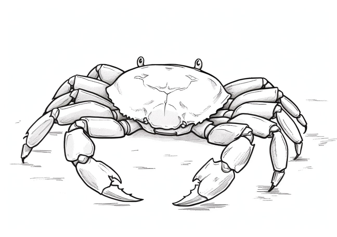 Crabs Coloring Pages, Cangrejo realista